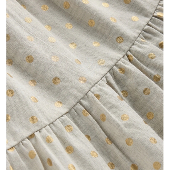 Mini Boden Cream Dress with Gold Dots - Picture 3 of 6